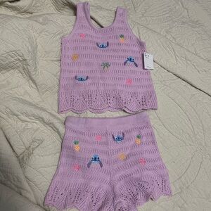 Disney's Lilo & Stitch Girls 3T Stitch Sweater Tank Top & Shorts Jumping Beans
